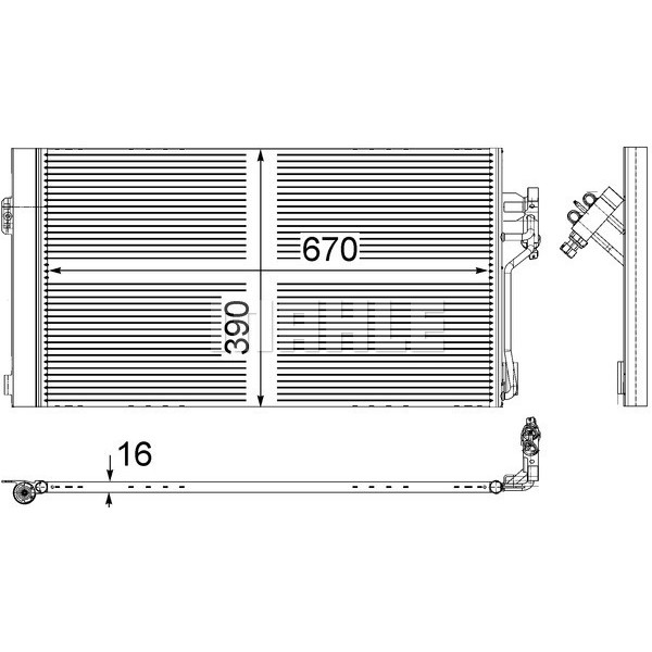 KNECHT AC761000S Klima Radyatörü (670×390×16) W639 3.0 3.2 3.5 3.7 2.0 Cdı M 112.951 (Eno:8Fc3513430 
