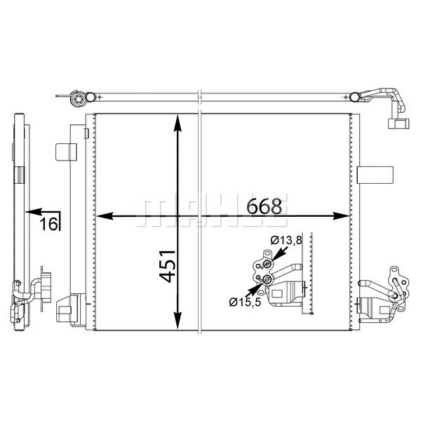 KNECHT AC774000S Klima Radyatörü (Kondenser) 10- Transporter.T5 2.0TDI