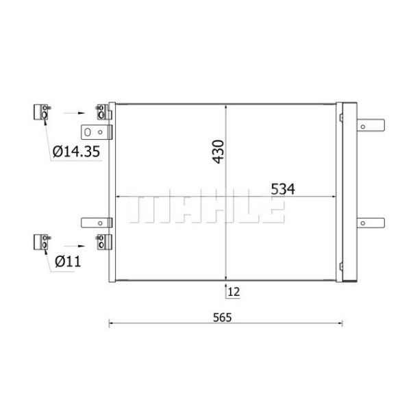 MAHLE AC965000S Klima Radyatörü 3008 II-308 II-5008 II-508-Expert IVpartner-C4 Picasso-Jumpy IV-Berl 