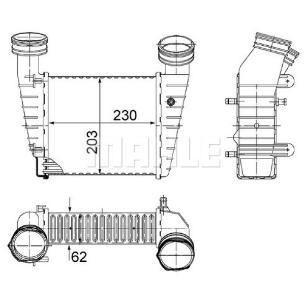KNECHT CI347000S Turbo Radyatörü (230×203×62) Passat 1.9 TDI 2.0 TDI 00-05 Avb Bgw (Eno:8Ml376776634 