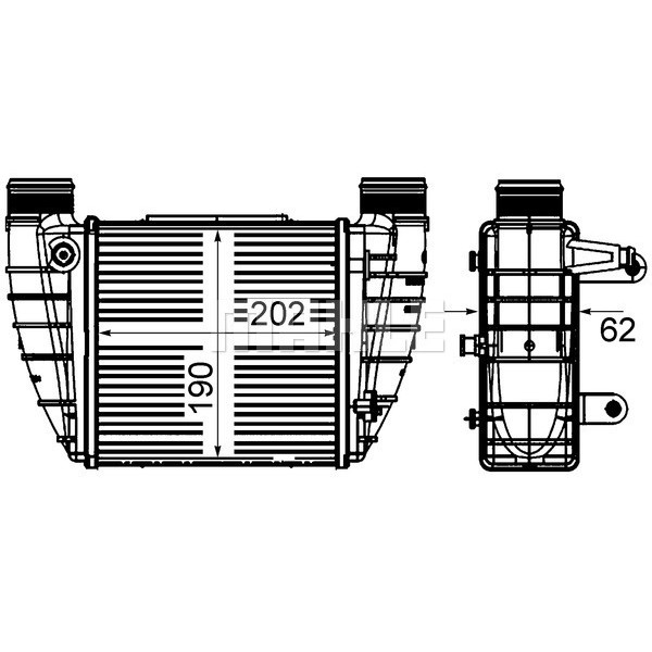 KNECHT CI421000S Turbo Radyatörü (202×190×62) A4 2.0 Tfsı 04-08 Bpj Pyk Bgb Bwe Bul (Eno:8Ml37689905