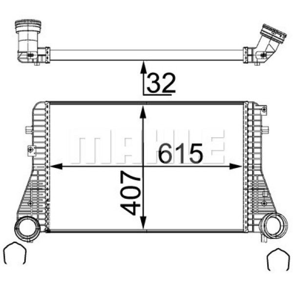 KNECHT CI83000S Turbo Radyatörü (615×407×32) Caddy III Golf V-VI 1.4 Tsı 2.0 TDI 2.0 Tsı 04- Bjb Bls
