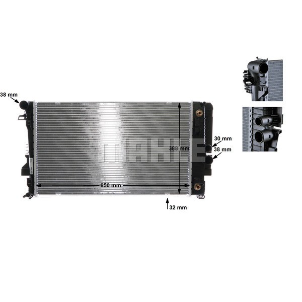 KNECHT CR1173000S Su Radyatörü (650×388×32) (Otomatik) W639 3.5 3.7 2.0 Cdı M 272.978 (Eno:8Mk376756