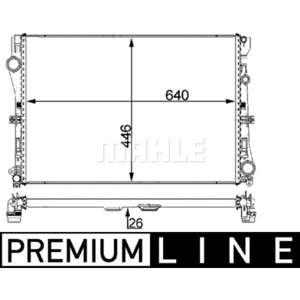 KNECHT CR2101000P Su Radyatörü (640×446×26) W205 S205 C 160 C 180 C 200 M 274.910 (Eno:8Mk376908101)