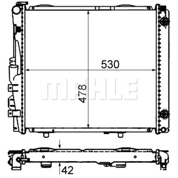 KNECHT CR290000S Su Radyatörü (530×478×42) (Otomatik)(Manuel) W124 S124 C124 230 E 260 E 280 E M 102 