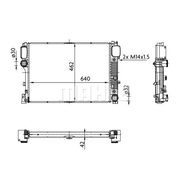 KNECHT CR38000S Su Radyatörü (640×462×42) W221 C216 S 350 S 450 S 500 M 272.965 (Eno:8Mk376700614)