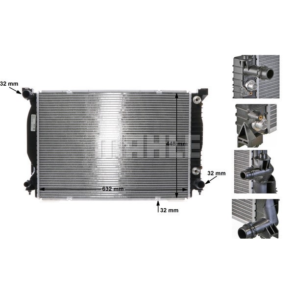 KNECHT CR424000S Su Radyatörü (630×445×32) A4 A6 3.0 3.2 Fsı 01-08 Auk Asn (Eno:8Mk376715341)