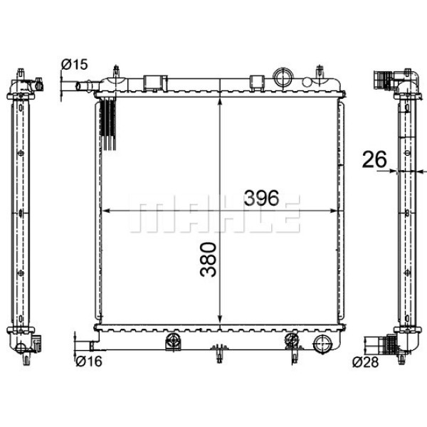 KNECHT CR556000S Radyatör 05- 207-1007-C2-C3 1.4İ-1.6İ-1.4Hdi