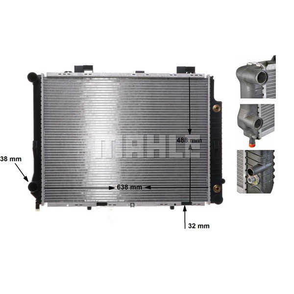 KNECHT CR634000S Su Radyatörü (640×484×34) (Otomatik)(Manuel) W210 E 280 E 320 M 104.945 (Eno:8Mk376