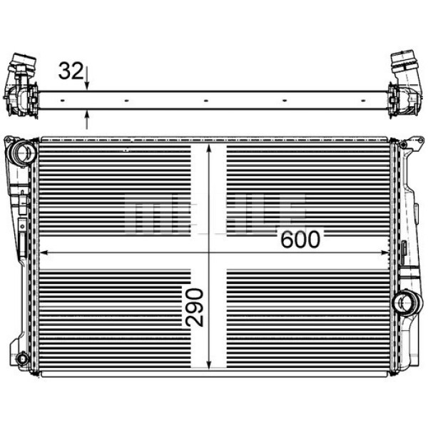 KNECHT CR877000P Su Radyatörü (600×390×32) (Otomatik) F25 F26 N20 B20 A (Eno:8Mk376743471)