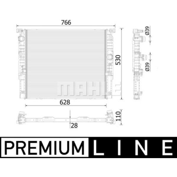 KNECHT CR938000P Su Radyatörü 628×530×28 Bmw 5/7 (G30,G38,G11,G12) (Eno:8Mk376747701) 
