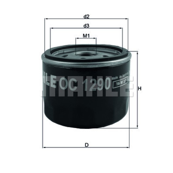 MAHLE OC1290 Yağ Filtresi Civic/ Crv 1,6 12-