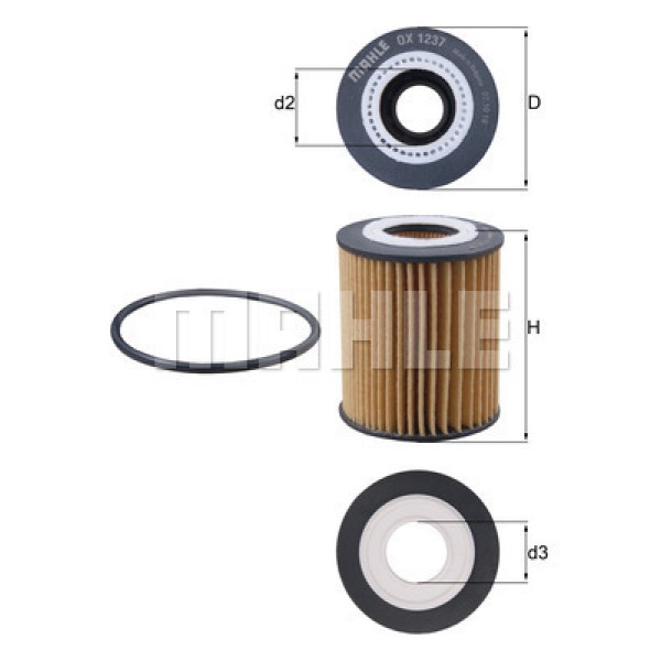 MAHLE OX1237D Yağ Filtresi Oil Filter Element