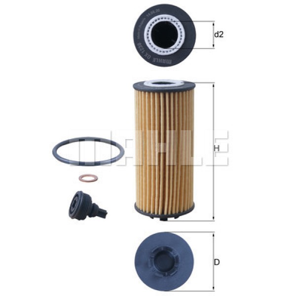 MAHLE OX1238D Yağ Filtresi Oil Filter Element