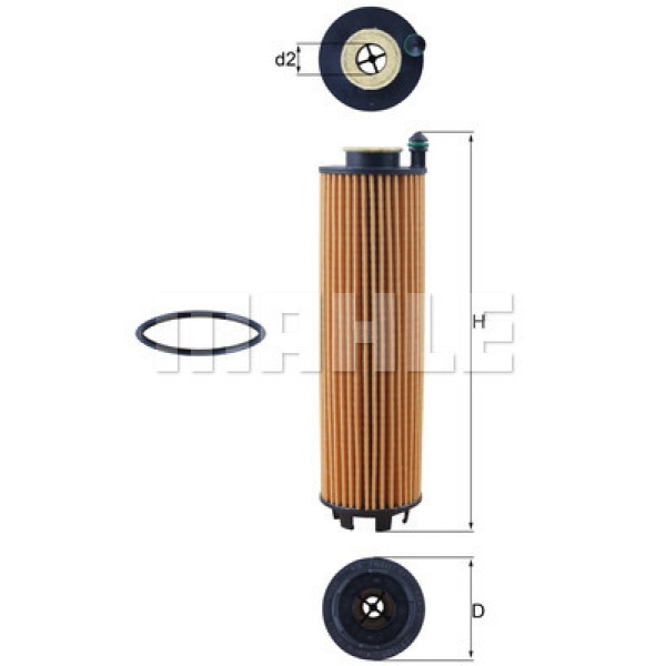 MAHLE OX1301D Yağ Filtresi (Mercedes M256-Om654 / W222-W118-W177)