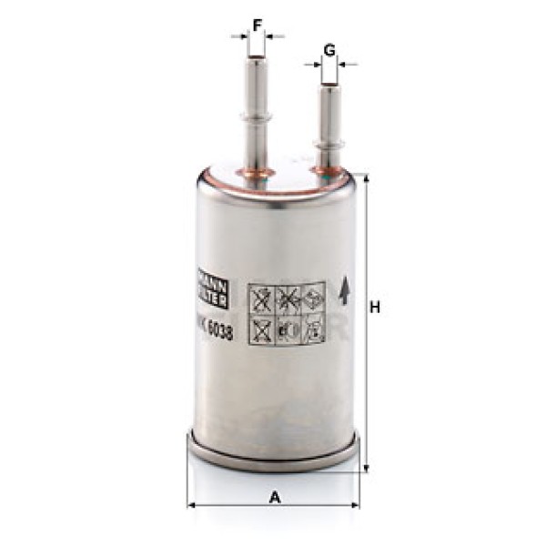 MANN WK6038 Yakıt Filtresi Volvo S60 II/V60, S80 II, V40 II, V70 II, Xc60, Xc70 II 