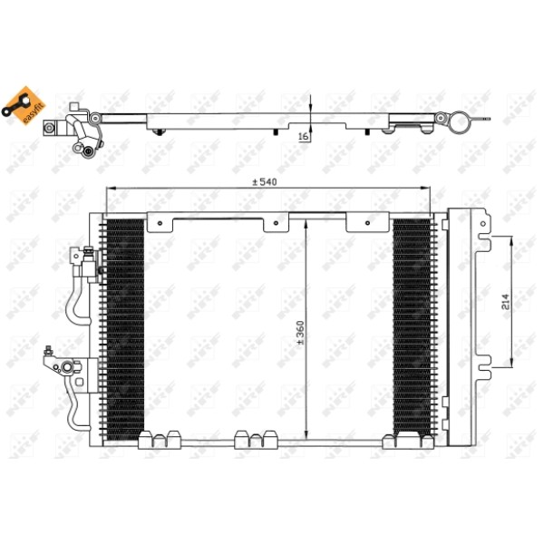 NRF 35556 Klima Radyatörü Astra H Zafira B 1.6 2.0 Turbo 04- 588×381×16