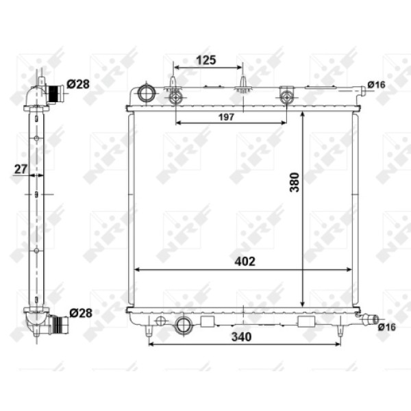 NRF 50439 Motor Radyatör C2 C3 (I II III)C3 Plurıel P207 P1007 Tu3A /Et3J4/Tu5Jp4 1,4/1,4 16V/1,6 16 
