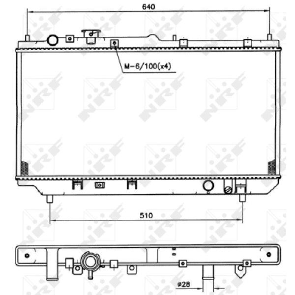 NRF 509511 Motor Su Radyatörü Mazda 323 1998- Manuel Vites (680×325×28) 