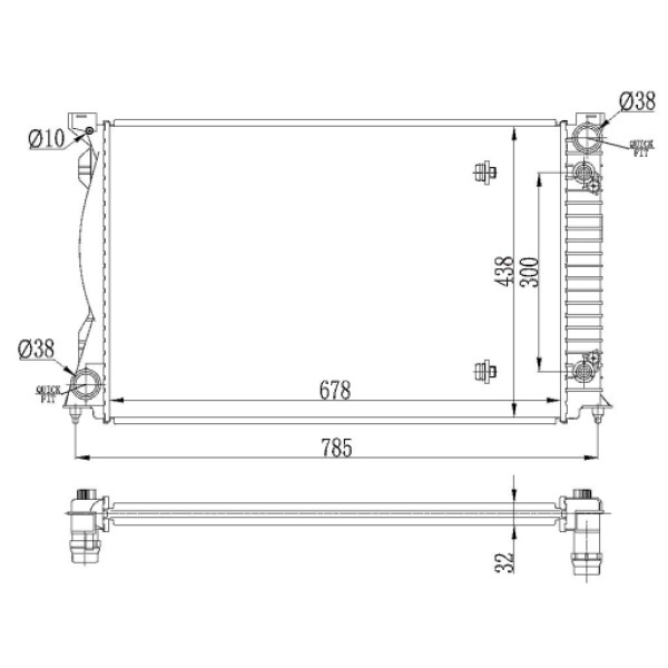 NRF 53023 Motor Radyatörü (675×445×32) Audi A6 Otomatik 2,7TDI 3,0TDI 05-11