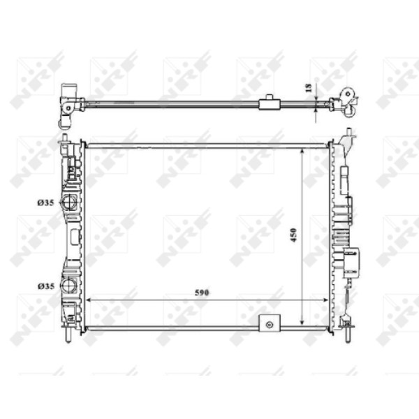 NRF 53846 Motor Radyatörü Qashqai 1,6 (Hr16) 07-13 Manuel (590×451,5×18)