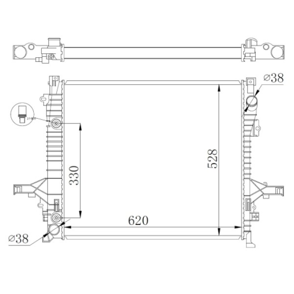 NRF 550019 Motor Su Radyatörü Volvo Xc90 I (At) 620×528×42 05-14 