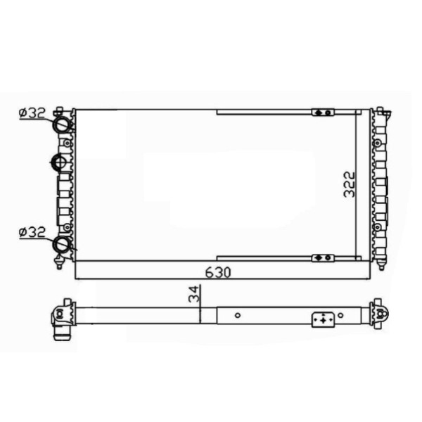 NRF 58135 Motor Radyatörü Polo Classıc Cordoba Ibiza II 1.9D 97-01 1Z-Ahu-Alh 