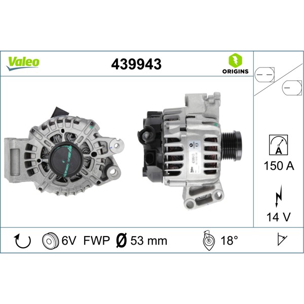 VALEO 439943 Alternatör Ford Focus 1.5 1871337 