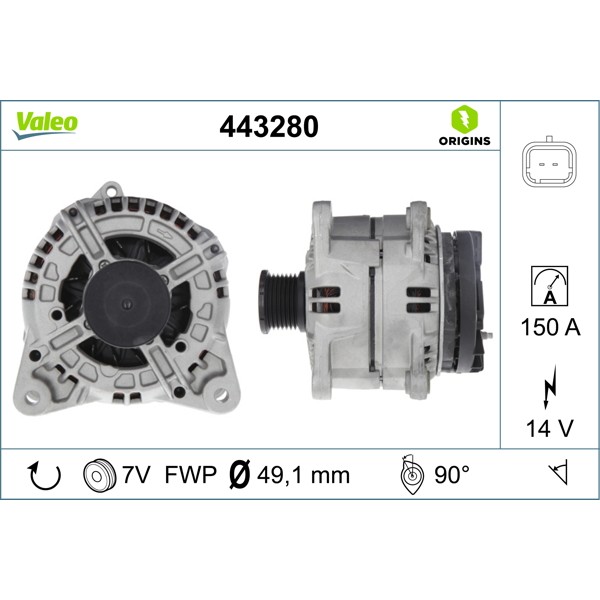 VALEO 443280 Alternatör Renault Laguna-Trafic-Master 