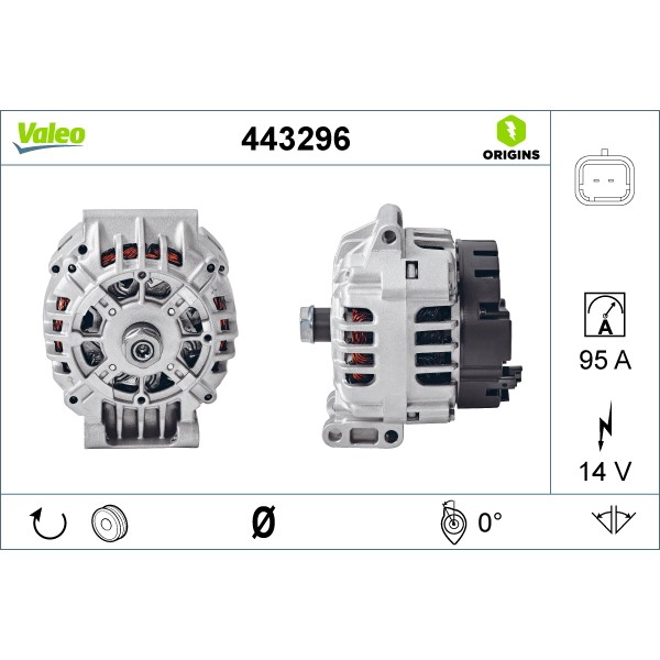 VALEO 443296 Alternatör Clio- Kangoo- Scenic- Logan 7700421477-7700476809-8200438148-7701477694-7700