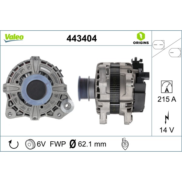 VALEO 443404 Alternatör Volvo 2.0 Ti 
