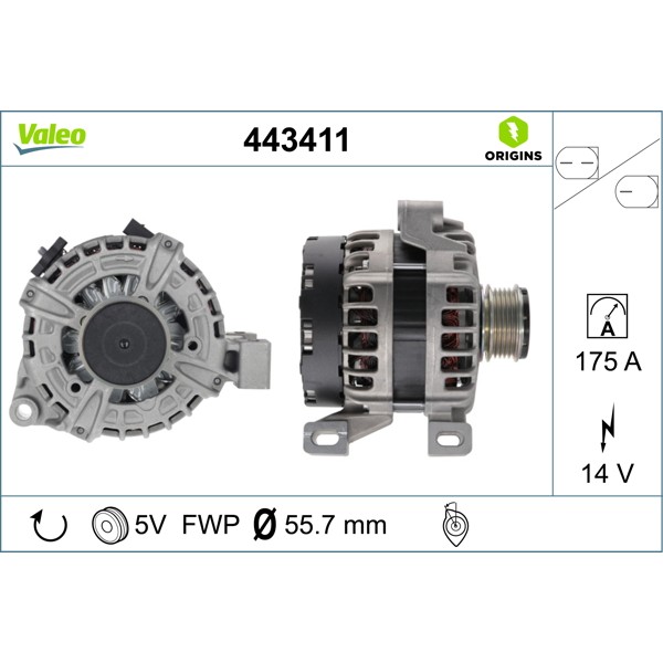 VALEO 443411 Alternatör Volvo 2.0 Ti